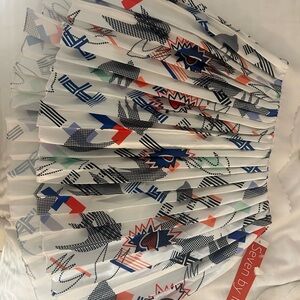 Blue and Red Pleated Mini Skirt for Casual Wear